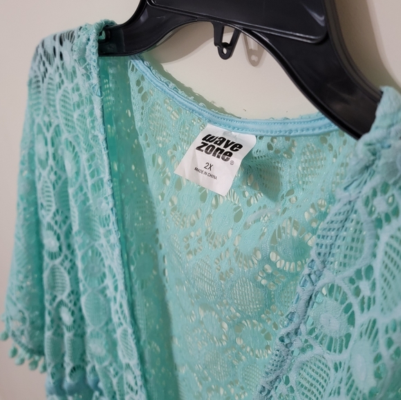 Ocean Blue Swimsuit Cover-Up Plus Size 2X - Picture 2 of 8